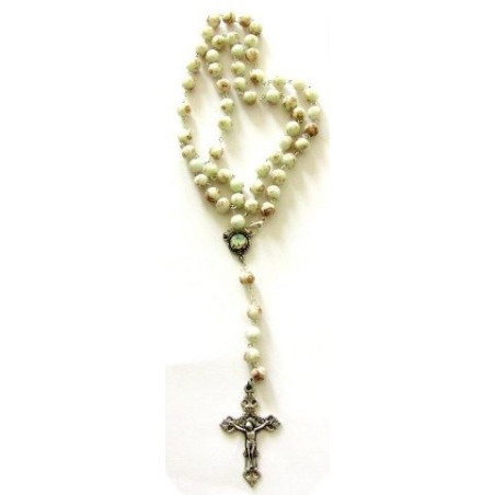 terço cerâmica creme (com fecho)