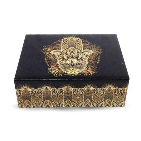 caixa madeira mão de fátima – 15cm x 10cm