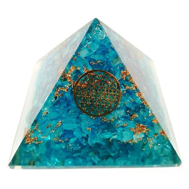 pirâmide orgonite topazio azul – 7 x 7