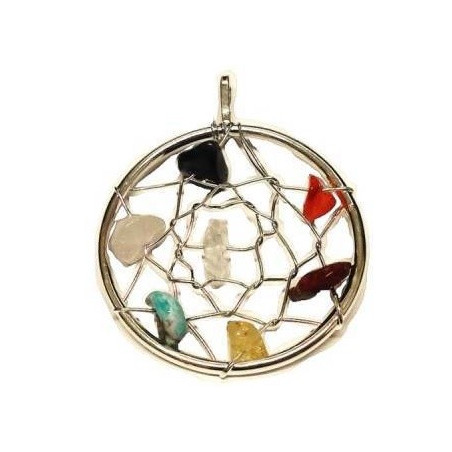 pingente caça sonhos – prateado