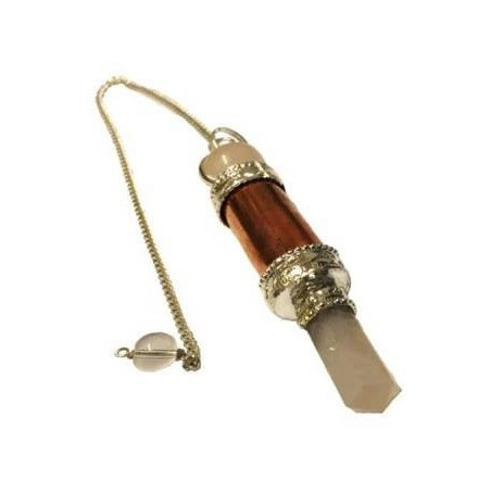 pendulo bastão do poder – quartzo rosa