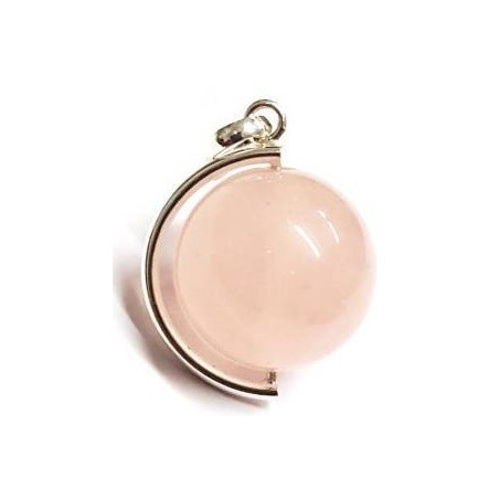 quartzo rosa pingente – bola