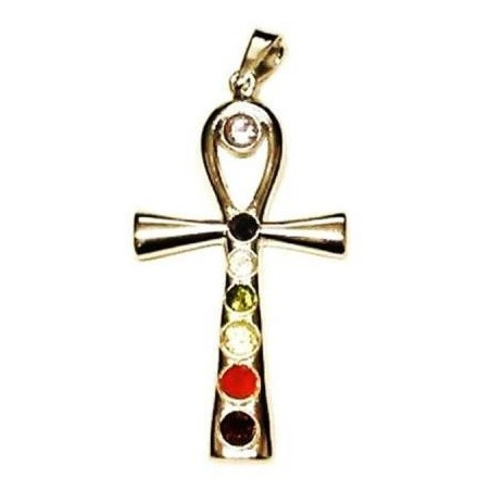 Pingente Cruz Ansata – chakras