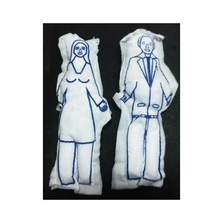 bonecos de pano Vodu (voodoo)– casal branco