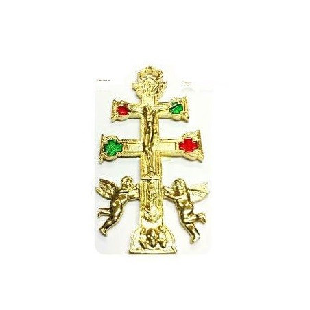 cruz de caravaca dourada – 15cm
