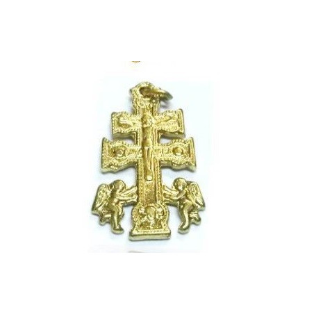 cruz de caravaca dourada – 4cm