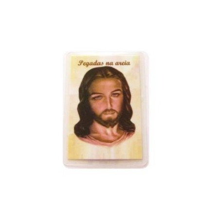 cartão – pegadas na areia