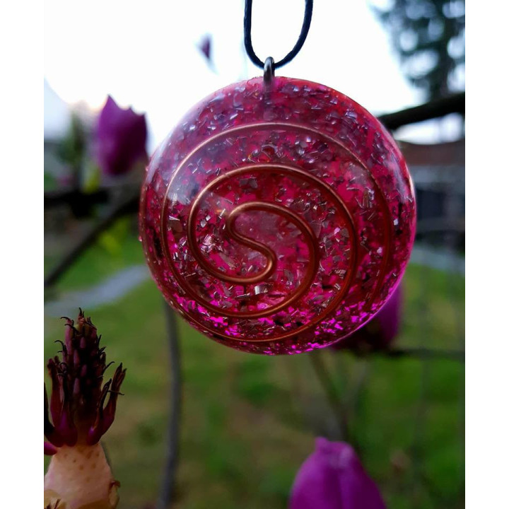 ORGONITE - Pendente com Colar Rosa