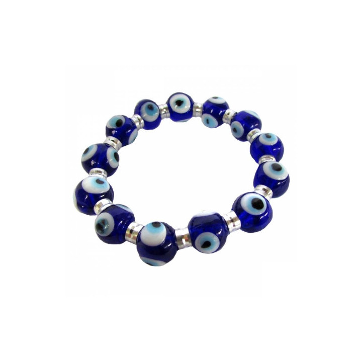Pulseira Olho da Turquia - azul e prateado