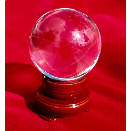 Bola de Cristal - Base de Madeira 6cm