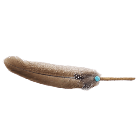 Pena de Peru com Péga em Couro 30cm