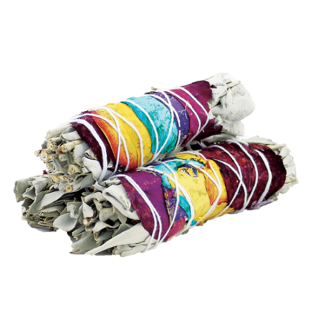 Tocha Sálvia Branca Colorida - Limpeza Completa 10cm