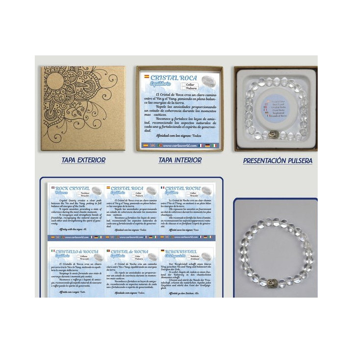 Pulseira Elegante - Cristal de Rocha C/Buda