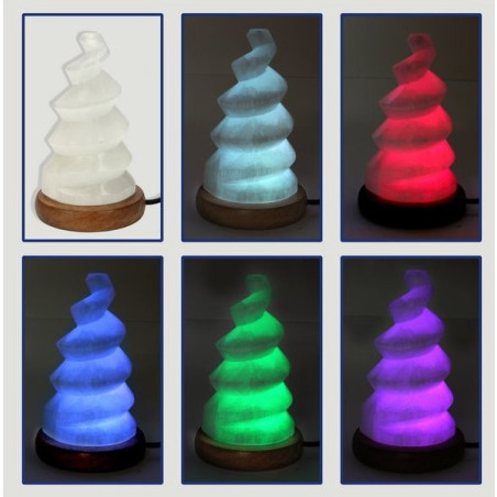 Candeeiro Selenite Espiral - 11cm USB
