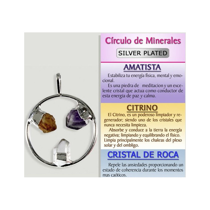 Pingente Prata - Ametista-Citrino-Cristal de Rocha