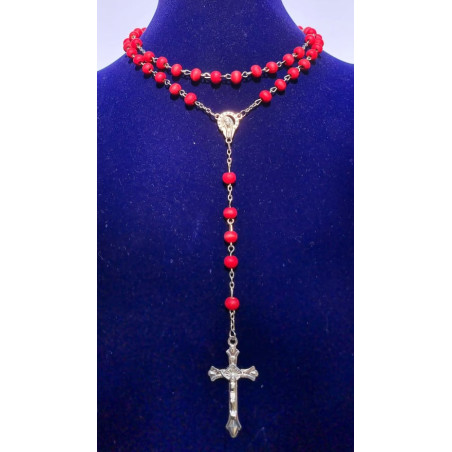 Terço de Madeira Vermelho