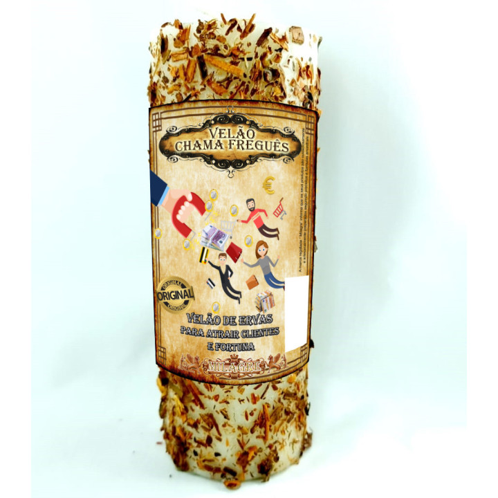 Velão Chama Freguês - vela de ervas