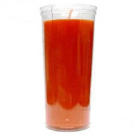 vela copo plástico laranja