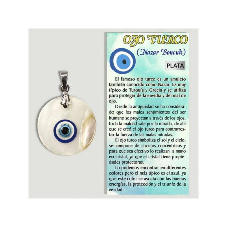 Pingente Redondo Madrepérola  - Olho Turquia