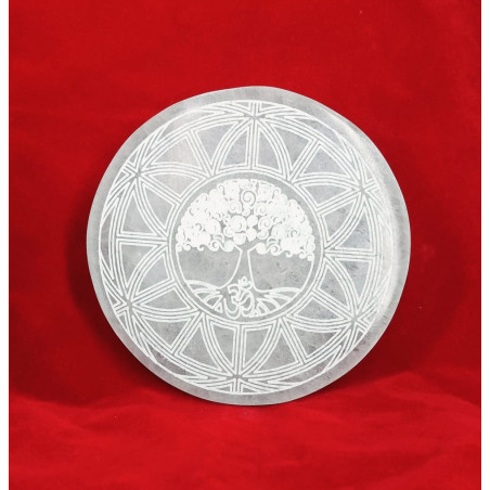 Placa Energética Selenite - Árvore da Vida 14cm