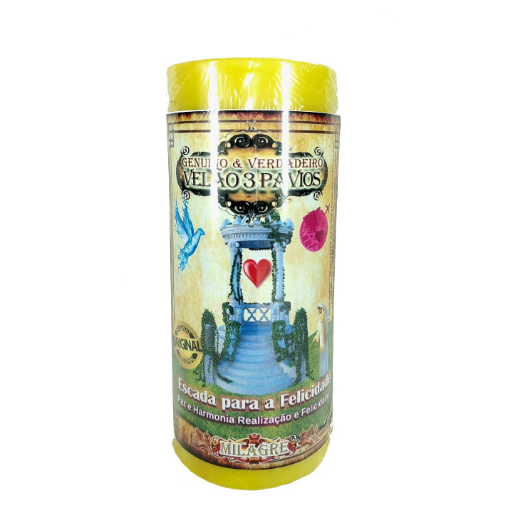 vela de 3 pavios – escada para a felicidade
