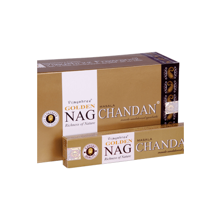 incenso golden nag chandan 15gr – caixa de 12