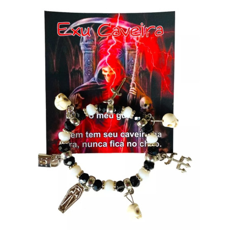 Pulseira Exu Caveira – Proteção, Poder e Abertura de Caminhos
