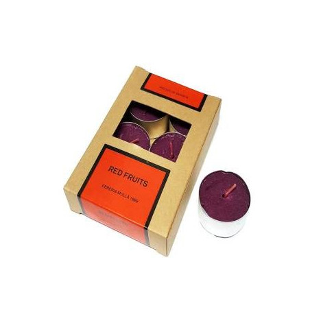 vela tealight frutos vermelhos – conjunto 6
